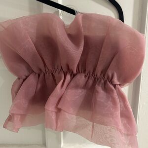 Zara Pink Ruffle Blouse/Crop Top